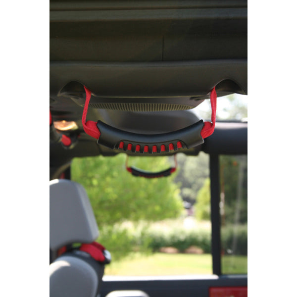 Rugged Ridge Rear Side Grab Handles Red 07-18 fits Jeep Wrangler Unlimited JK