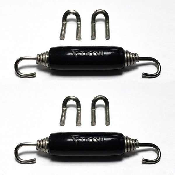 Ticon Industries Black Silicone Titanium Spring Tab and Spring Kit (4 Tabs/2 Springs) - 2 Pack