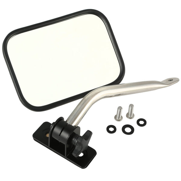 Rugged Ridge 97-18 fits Jeep Wrangler Stainless Steel Rectangular Quick Release Mirror