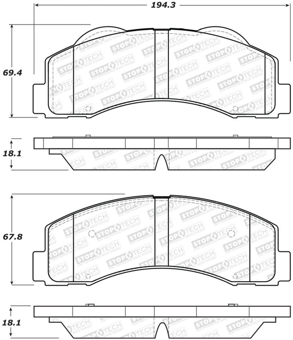 StopTech Performance 10-14 fits Ford F-150 Front Brake Pads