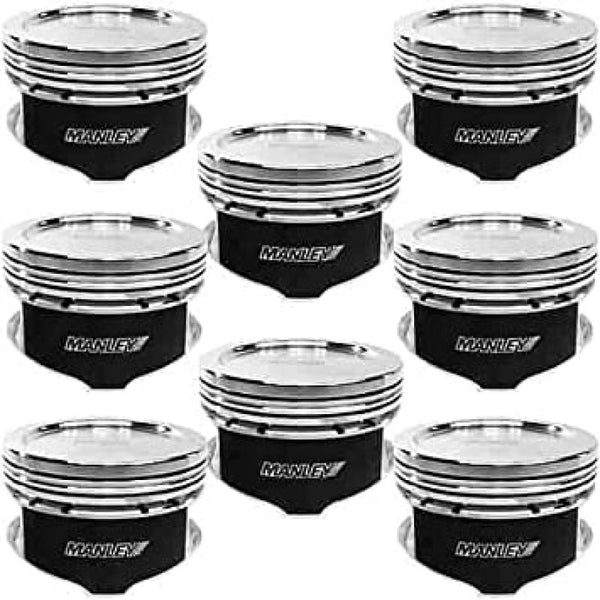 Manley 2018+ fits Ford Coyote 5.0L 6.75cc Dish 3.700in Bore 12:1 CR 22mm Pin Platinum Ext Duty Pistons