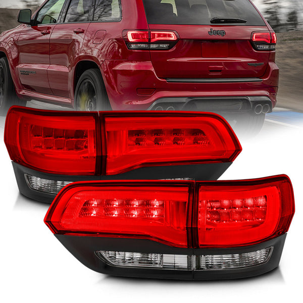ANZO 2014-2016 fits Jeep Grand Cherokee LED Taillights Red/Clear