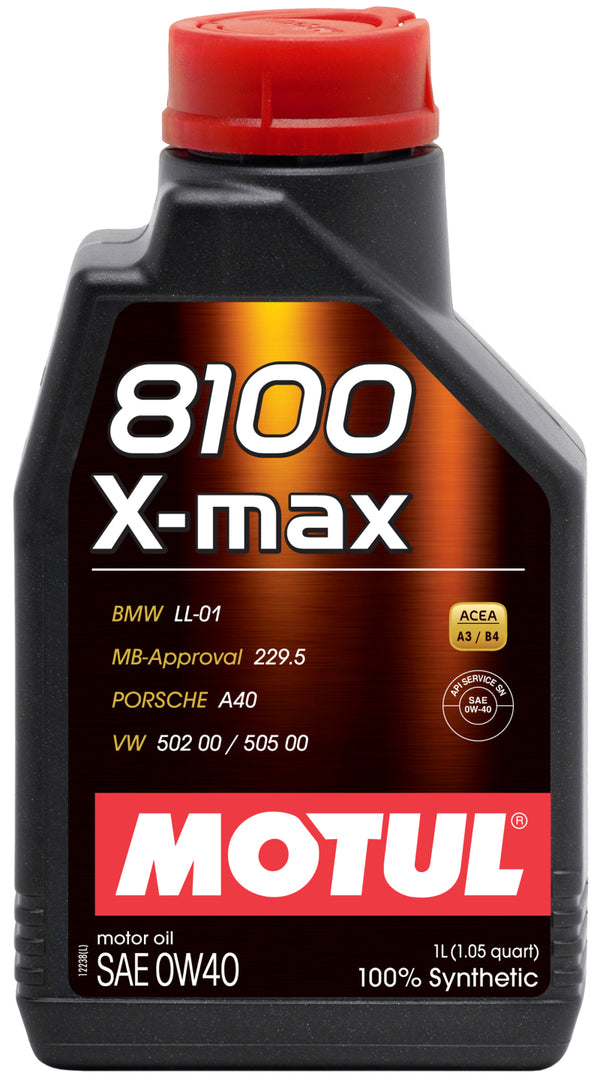 Motul 1L Synthetic Engine Oil 8100 0W40 X-MAX - fits Porsche A40
