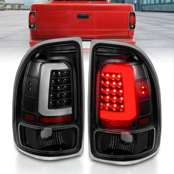 ANZO 1997-2004 fits Dodge Dakota LED Taillights Black Housing Clear Lens Pair