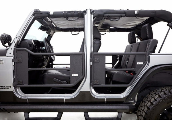 Rampage 2007-2018 fits Jeep Wrangler(JK) Unlimited 4-Door Tube Doors With Netting - Black