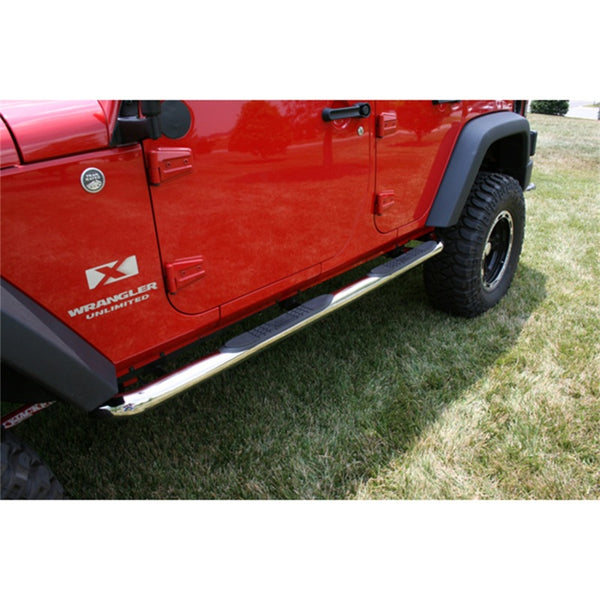 Rugged Ridge 3-In Round Side Step SS 07-18 fits Jeep Wrangler Unlimited JK