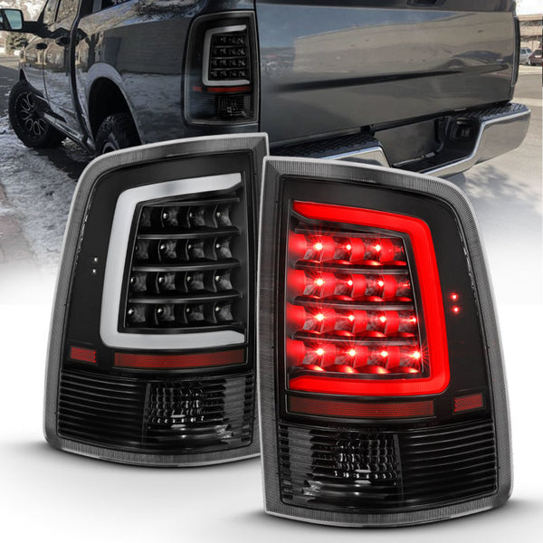 ANZO 2009-2018 fits Dodge Ram 1500 LED Taillight Plank Style Black w/Clear Lens