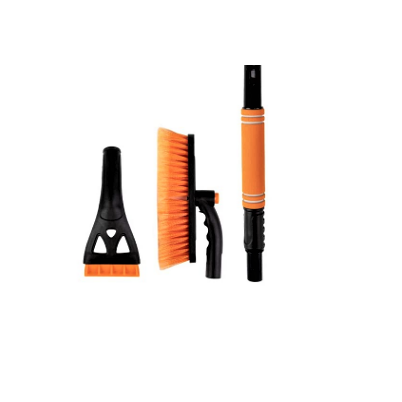 Adduns 2-n-1 Snow Brush and Ice Scraper Extendable, Scratch Free - Orange