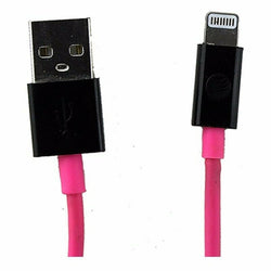 AT&T 4Ft Charge and Sync Lightning USB Cable for Apple Devices - Pink/Black