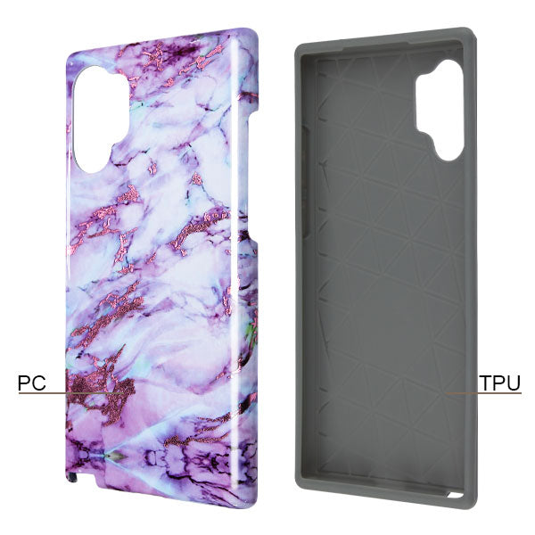 MyBat Fuse Hybrid Protector Cover for SAMSUNG Galaxy Note 10 Plus (6.8) - Electroplated Purple Marbling / Ron Gray