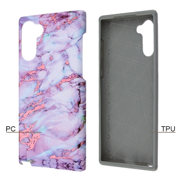 MyBat Fuse Hybrid Protector Cover for SAMSUNG Galaxy Note 10 (6.3) - Electroplated Purple Marbling / Ron Gray